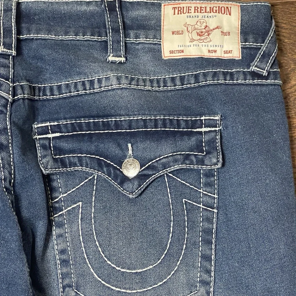 True Religion Geno Relaxed‎ Slim Straight Leg Denim Blue Jeans Mens 44 x 31 Rock